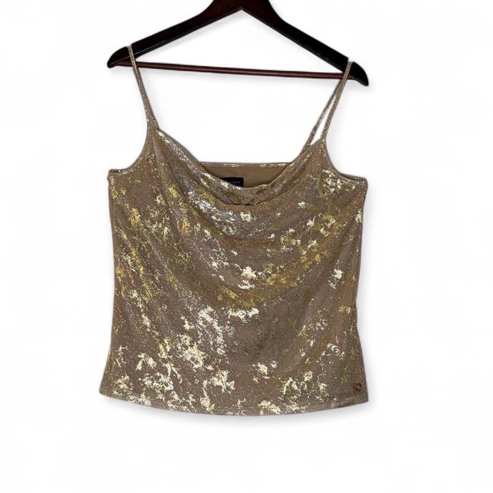 Donna Karan Gold Sequin top